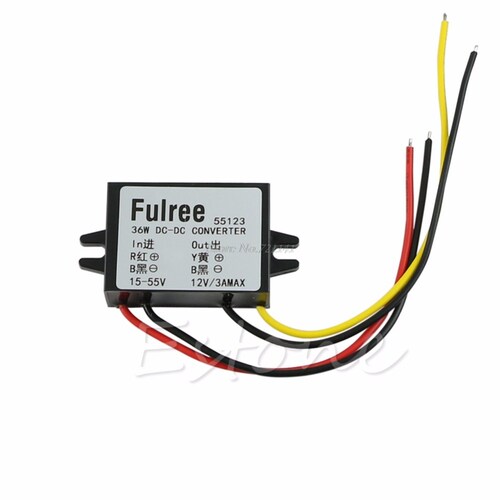 Car Auto DC (15V-55V) 24V/36V/48V to DC 12V 3A 36W Converter