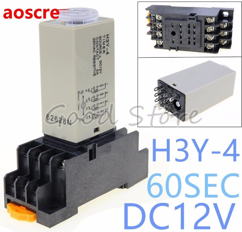1SET H3Y-4 0-60Sec 12V Time relay power delay controller ST6