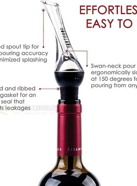 Wine Aerator Pourer Black Premium Aerating Acrylic Pourer De
