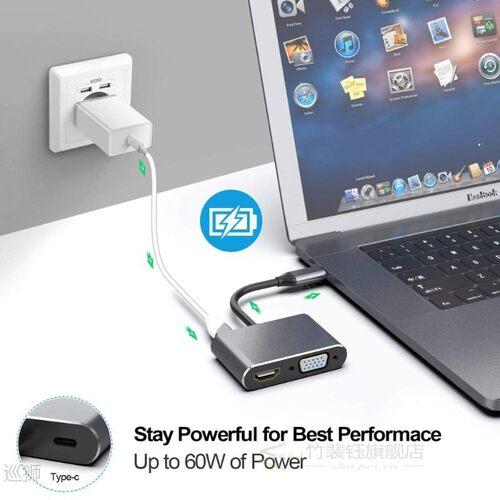 USB C HUB Type C Thunderbolt 3 Adapter USB-C Dock Dongle wit