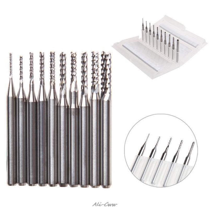 10Pcs 1/8'' 0.8-3.175mm Drill Bits Engraving Cutter
