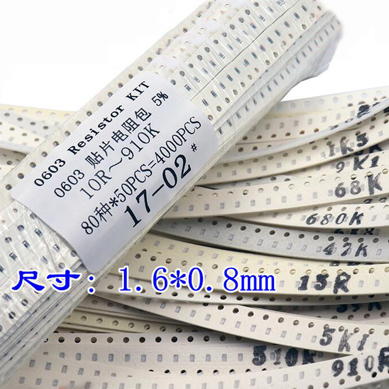 0603 SMD resistor kit Assortment Set   5%  80 Values * 50pcs