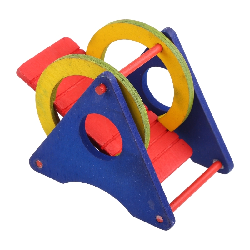 Hamster Wood Chew Toys Swing Ladder Rainbow Seesaw for Gerbi