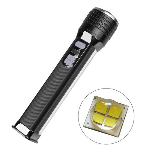 XHP70+COB Flashlight Battery Super Bright LCD Display Zoom L