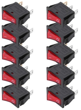 10Pcs KCD3 Rocker Switch 3 Pin 2 Position Electrical Equipme