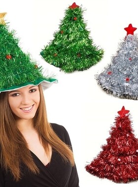 Tinsel CHrisTmas Tree HaT On 1pC Headband FaTHer CHrisTmas X