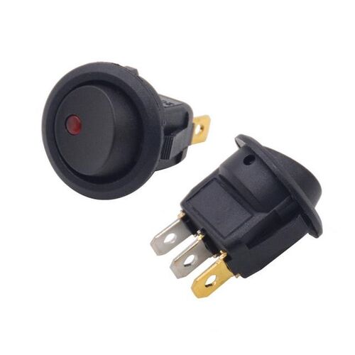 1pc SPST Switch 12V led rocker switch Led Dot Light 3 Pin ON