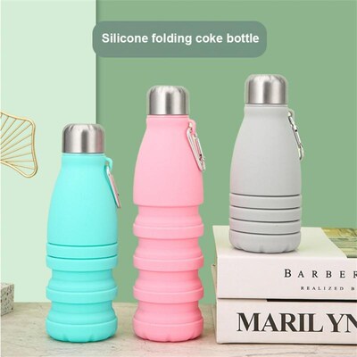 Folding Water Cup 500ML Food Grade Silicone Sport Water Bott