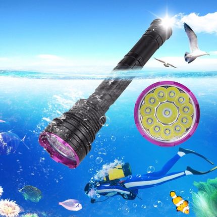 Real 6000 LM 12X XM-L 6 LED Diving Flashlight Waterproof Hun