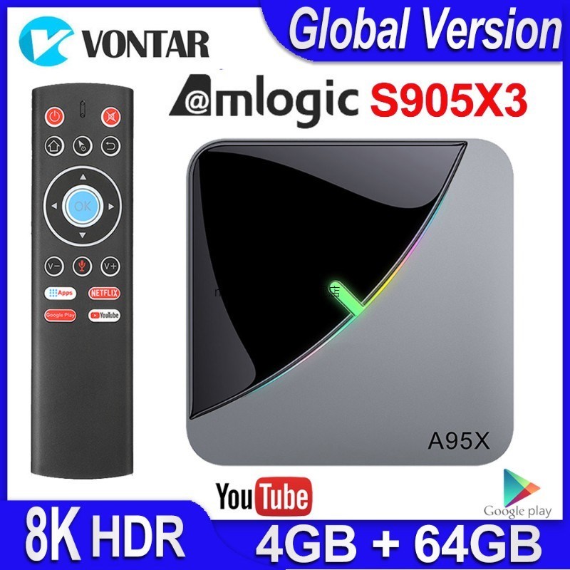 A95X F3 Air RGB Light V Box Android 9.0 Amlogic S905X3 Smart