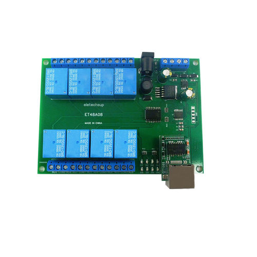 DC 12V 8 Channel Ethernet Relay Network Switch Modbus MQTT T