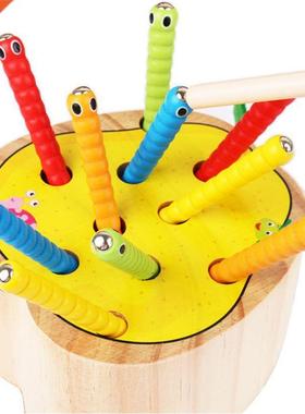 Magnetic Catch Worms Strawberry 3D Puzzle Montessori Puzzle