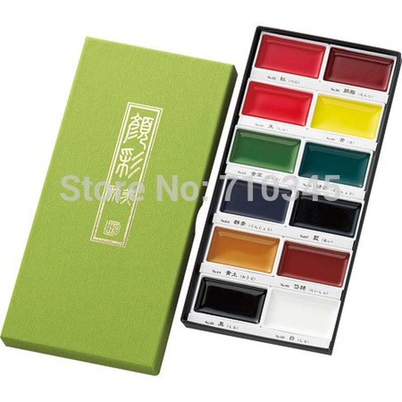 original kuretake solid soluble chinese painting pigment