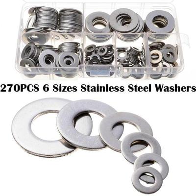 ZENHOSIT 6 Sizes Stainless Steel Durable Washers Kit Assorte