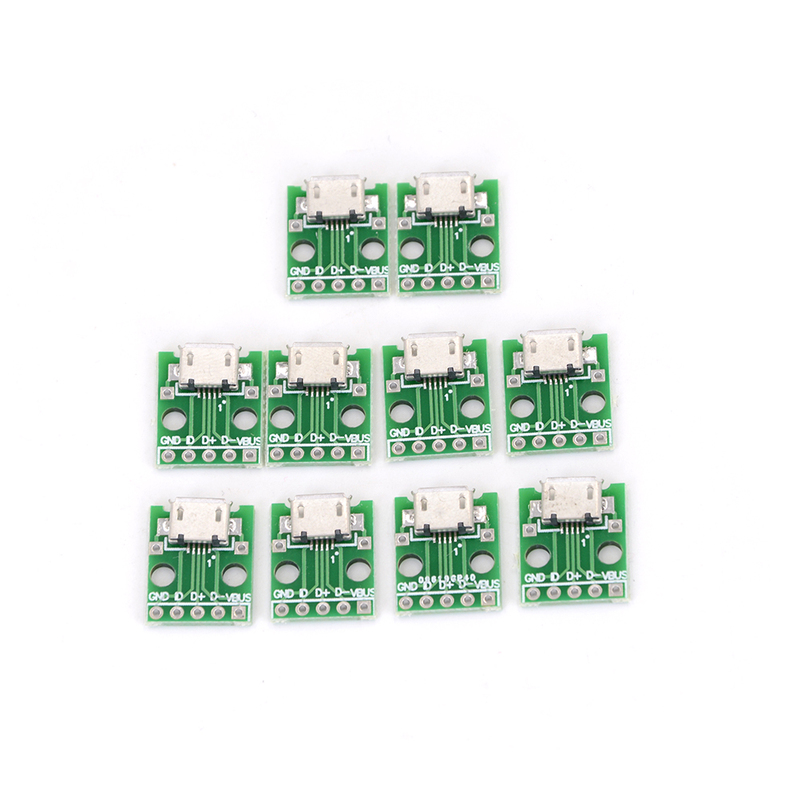 10pcs B Type PCB Converter MICRO USB to DIP Adapter 5pin Fem