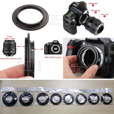 Aluminum Camera Macro Lens Reverse Adapter Ring for Nikon A