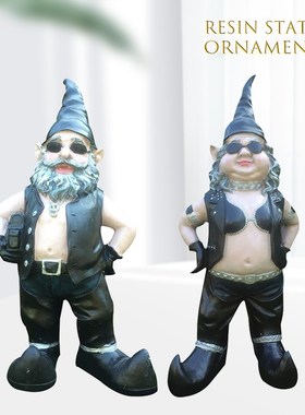 Gnomes Biker Dude Babe Motorcycle Gnome Garden Biker Gnome C