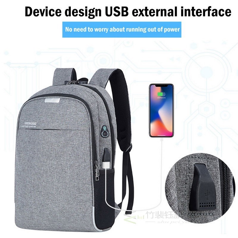 PUIMENTIU Backpack Laptop Backpack USB Charging Backbag Tra