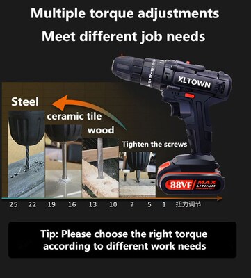 21V Impact Drill Rechargeable Electric Screwdriver Multifunc