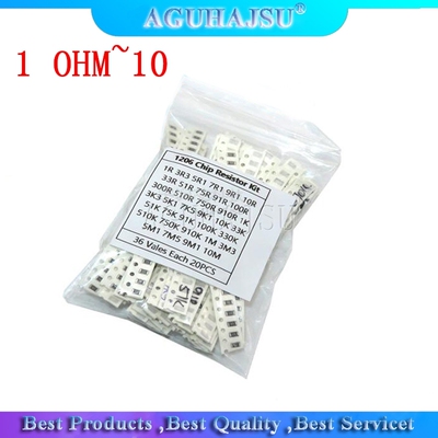 36Value * 20pcs =720pcs 1206 SMD Resistor Kit 1/4W 0.25W 5%