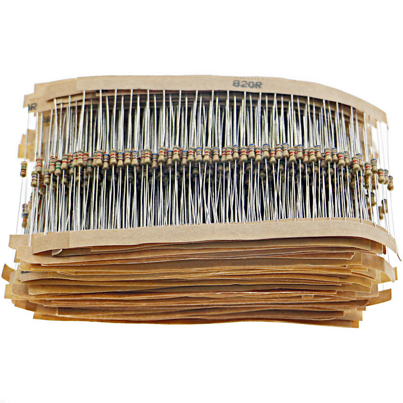 1500Pcs 1/4W 5% Carbon Film Resistor 75 Values Assorted Kit