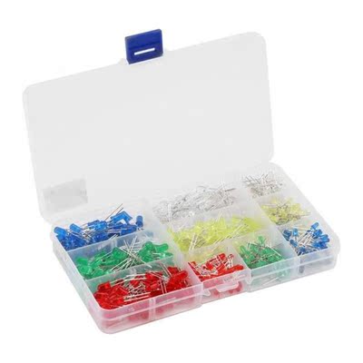 500Pcs 3mm 5mm Red Yellow White Green Blue Assortment Emitti