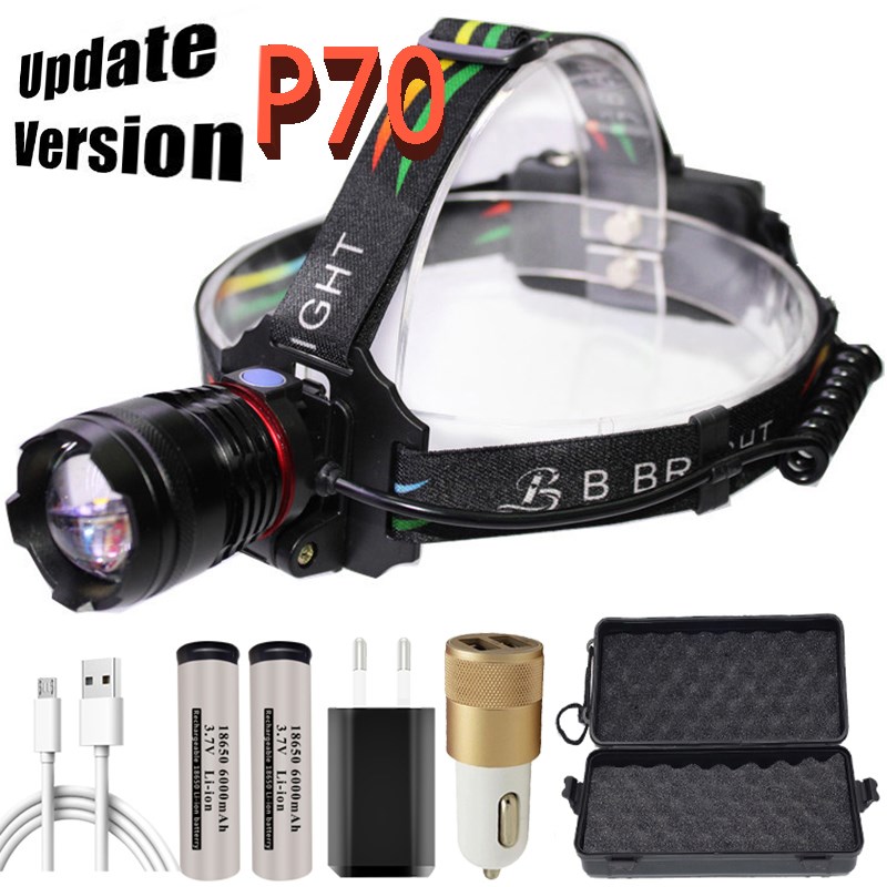 2020 new xhp70 Head lamp USB charging 18650 super bright He