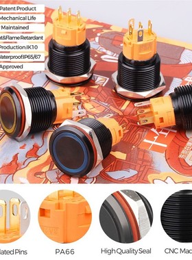 LB19A arcade game machine automotive bi color push button s