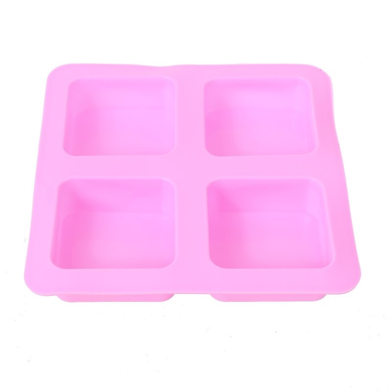 Four  Square Silicone Cake Chocolate Baking Mould Tray Handm