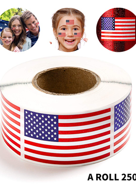 New 250 Pcs American Flag Stickers USA Patriotic Sticker For