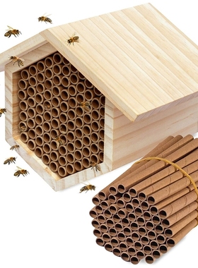 50 Pcs Cardboard Bee Tubes House Garden Pollinator Bee House