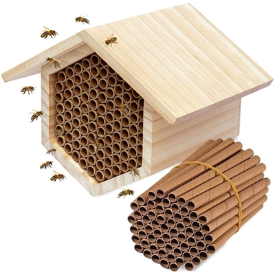 50 Pcs Cardboard Bee Tubes House Garden Pollinator Bee House