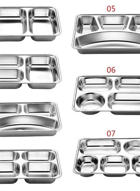 Stainless Steel Divided Dinner Tray Lunch Container Food Pla