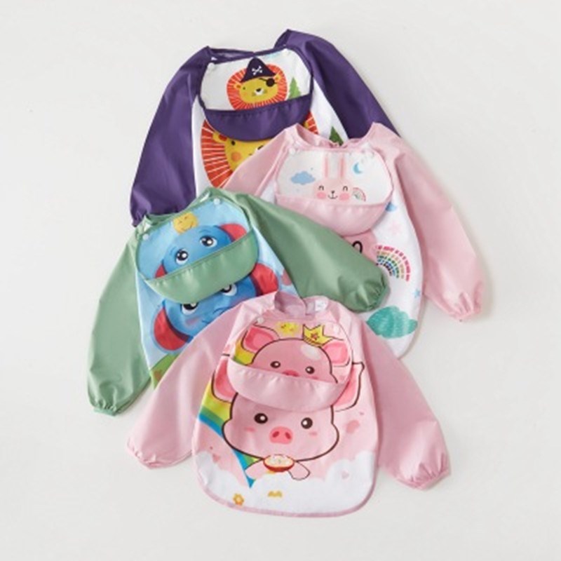Cartoon Baby Eating Overalls Bibs Waterproof Baby Anti-wear