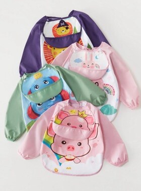 Cartoon Baby Eating Overalls Bibs Waterproof Baby Anti-wear