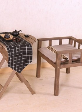 Folding Tea Table Portable Micro Garden Solid Wood Courtyard