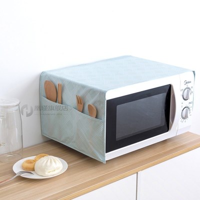 PEVA Microwave Oven Cover with Storage Pockets Oil Dust Wate