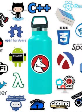 10/50pcs Programmer Sticker Waterproof PVC Stickers Skatebo