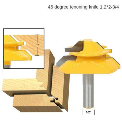 1PCS 1/2  Shank 45 Degree Tenon Router Bit For Wood Jointed
