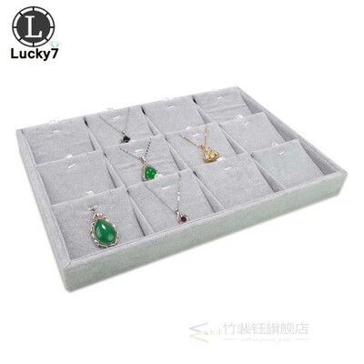 Newest Gray Velvet Jewelry Display Tray Jewellery Box Neckla