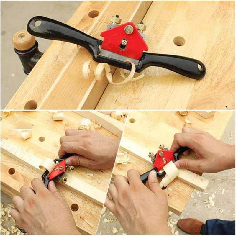 adjustable spokeshave with flat base and metal blade wood wo