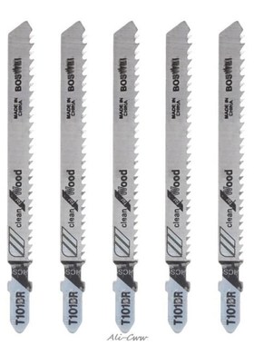 5Pcs/Set T101BR HCS 100mm Jigsaw Blades Clean 适用于 Wood La