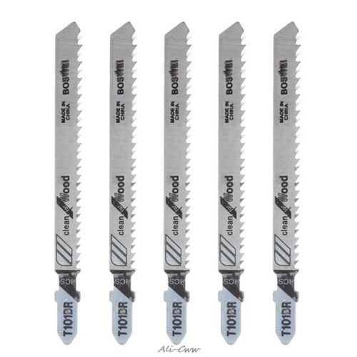 5Pcs/Set T101BR HCS 100mm Jigsaw Blades Clean 适用于 Wood La