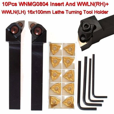 10PCS WNMG0804 Insert + WWLNR1616H08 + WWLNL1616H08 16x100mm