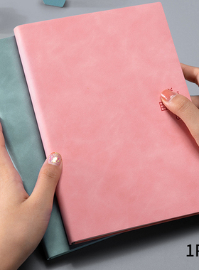 A5 Notebook Thickened Large PU Leather Writing Grid Hard Cov