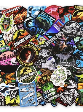75 Pcs Jurassic Park Animal Dinosaur Stickers for Motorcycl