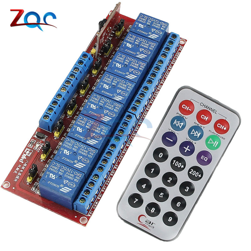 DC 5V 12V 8 Channel Multifunction Infrared Remote Control Re