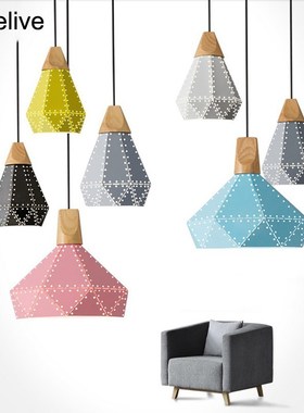 E27 Led Pendant Lights Nordic Industrial Lamp Iron Wood Mode