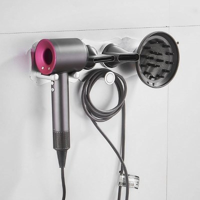 Hairdryer Holder Wall Mounted Storgae Rack Bathroom Shelf Fo