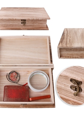 1Pcs Wooden Hinged Lockable Box Book Shape Jewellery Storage